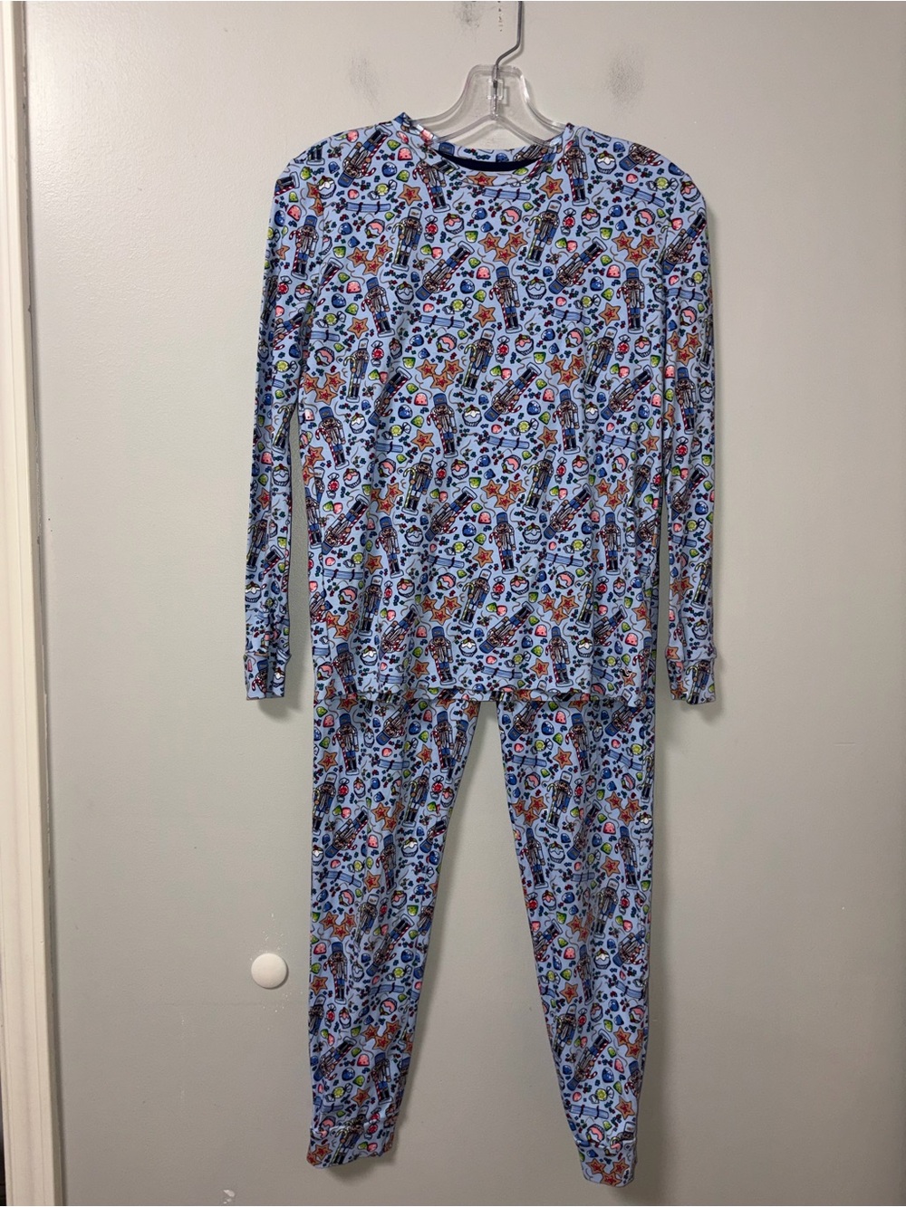 Vineyard Vines Blue Nutcracker & Candy Print Christmas Pajamas Unisex Kids 16